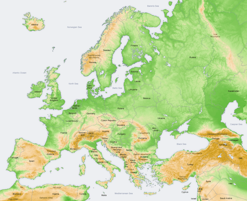 europa articulatiile tarmurilor harta)